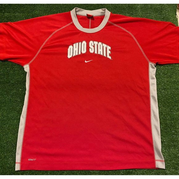 Retro Y2K Nike Fit Dry Ohio State Buckeyes center swoosh t-shirt size XL NCAA - Picture 2 of 10